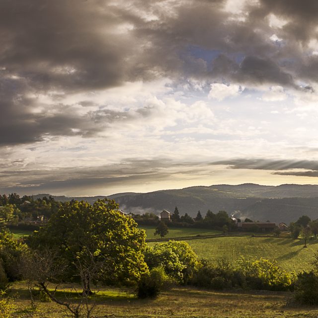 St Rome de Dolan under cloudy skies