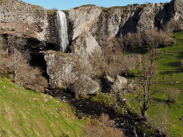 Cascade du Déroc on the Aubrac lakes route, near Nasbinals.