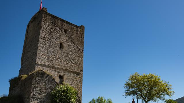 The Tour de Chanac, vestige of the castle of the bishops of Mende; Lot Valley