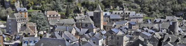General view of La Canourgue Little Venice of Lozère in the Lot Valley