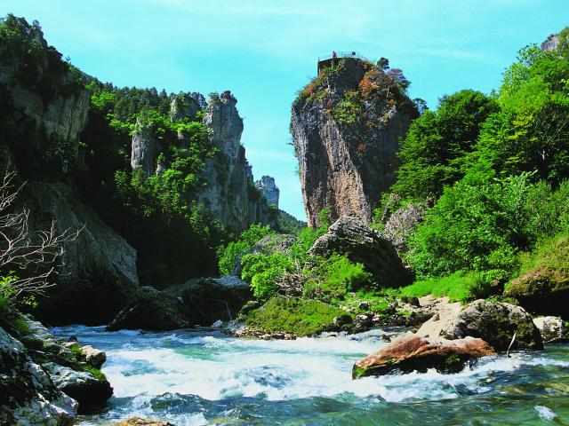 Belvedere and legend of the Pas de Soucy in the Gorges du Tarn