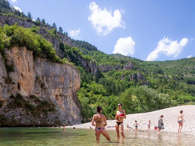 River rock swimming Gorges du Tarn.