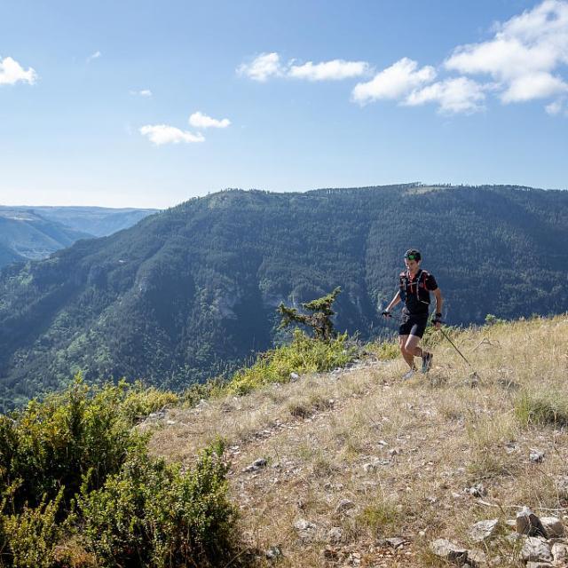 Trail on the Causse de Sauveterre above the Gorges du Tarn