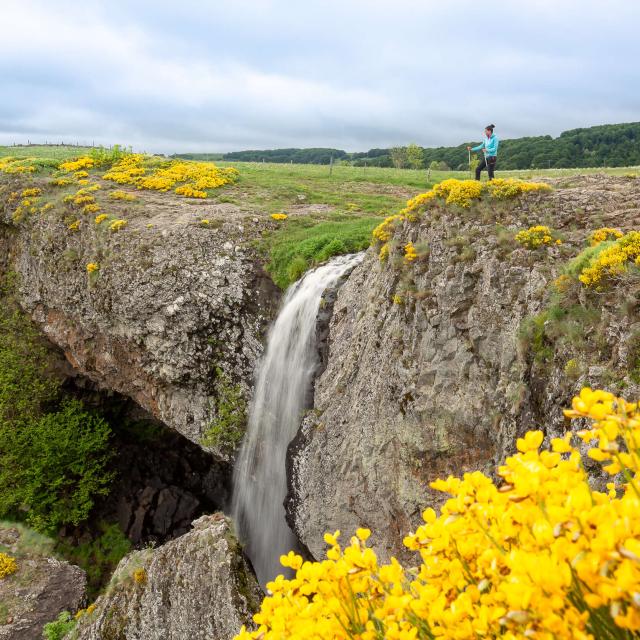 Cascade du Déroc, Aubrac spring flower hike.