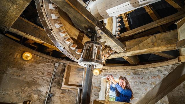 Intérieur du moulin à vent de la Borie sur le Causses Méjean