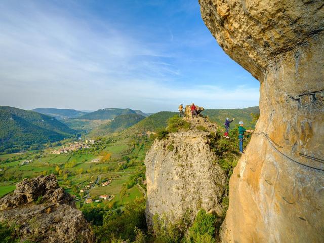 A group at the Via Ferrata de Liaucous