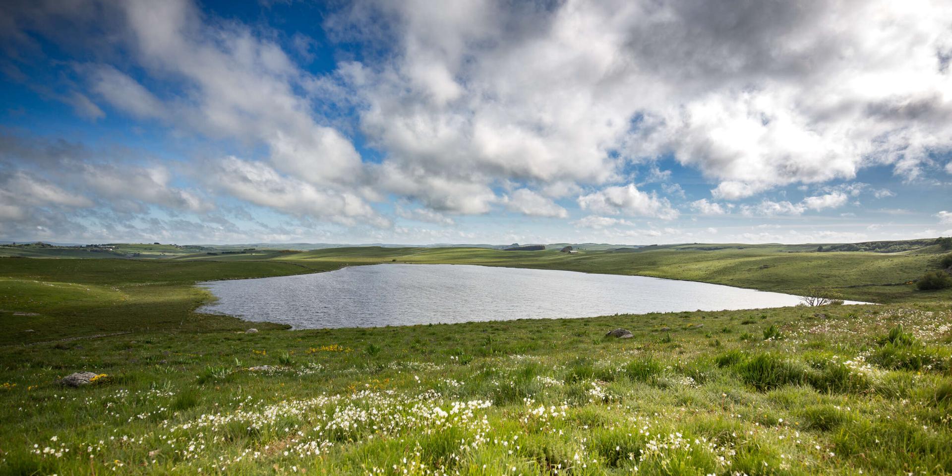 Lac De Saint Andeol and route des lacs in Aubrac.