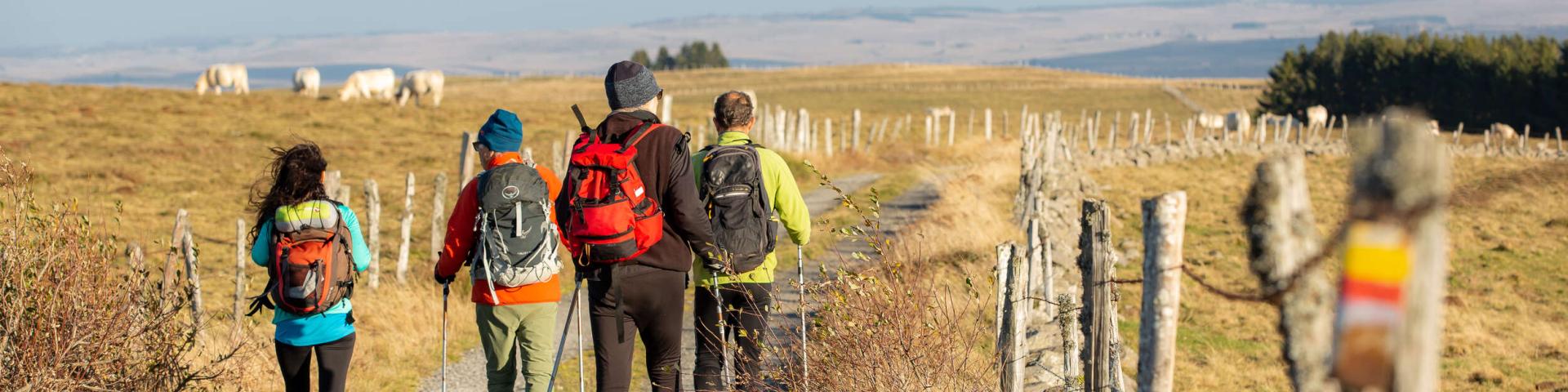 GR Monts d'Aubrac hiking group.