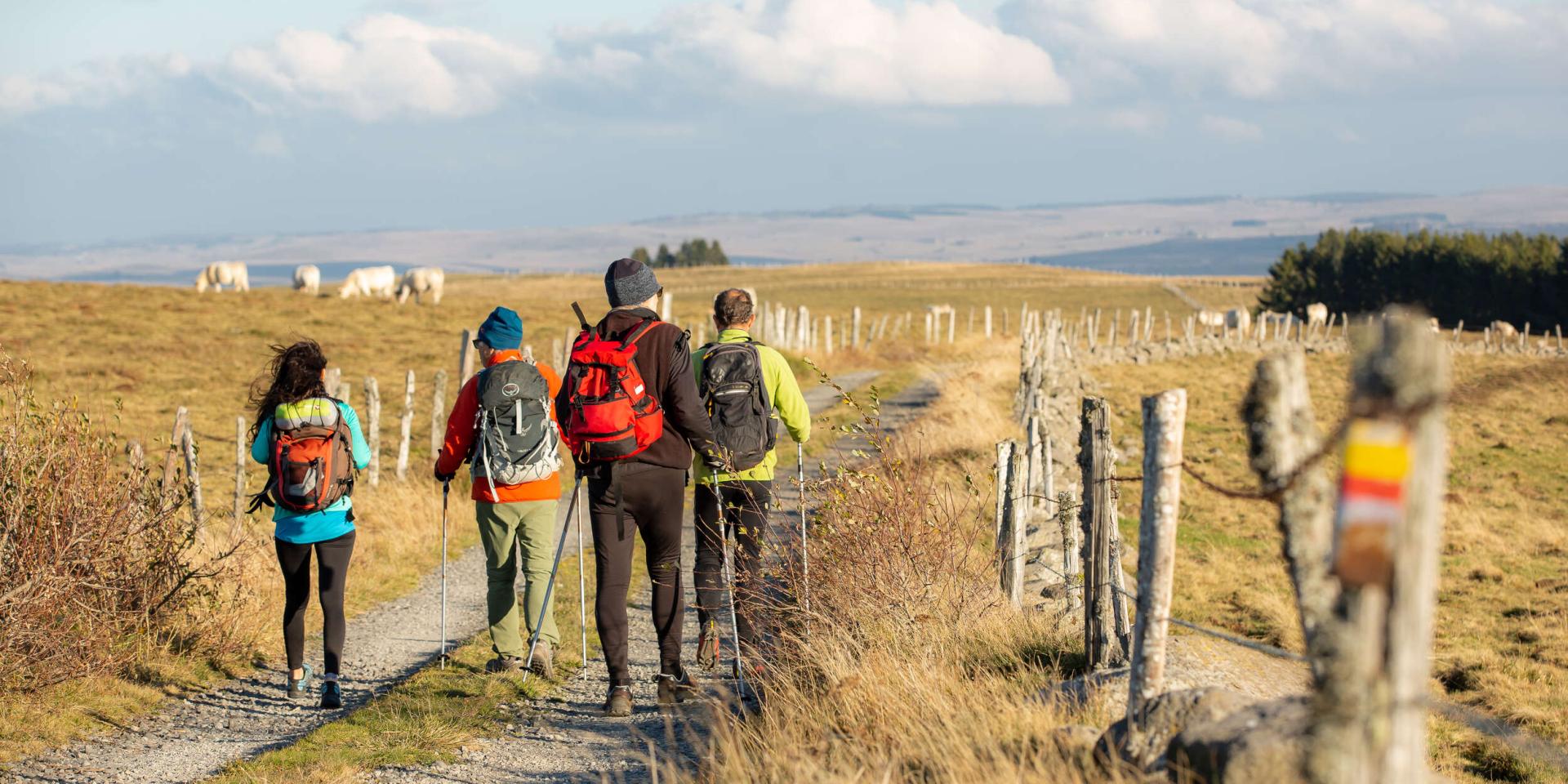 GR Monts d'Aubrac hiking group.