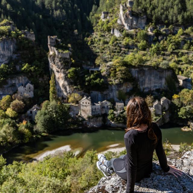 Panorama of Castelbouc in the Gorges du Tarn - Left bank of the Tarn river