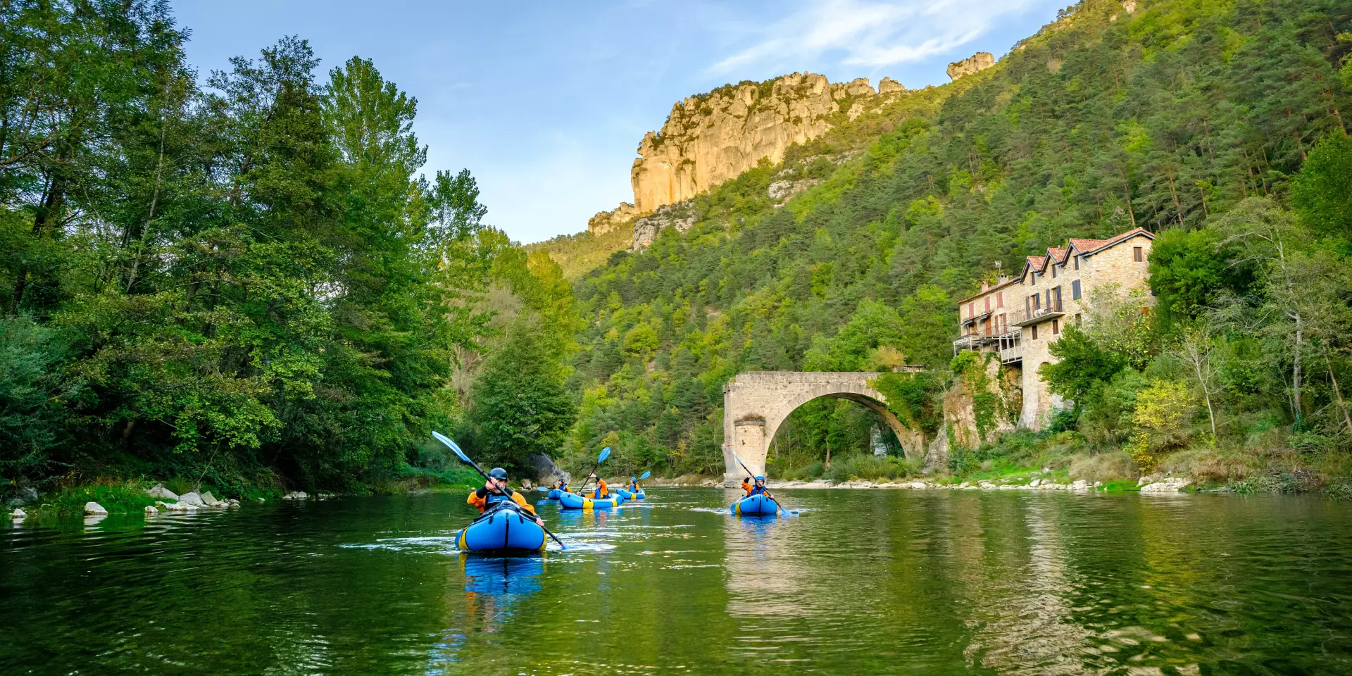 canoe le Rozier broken bridge