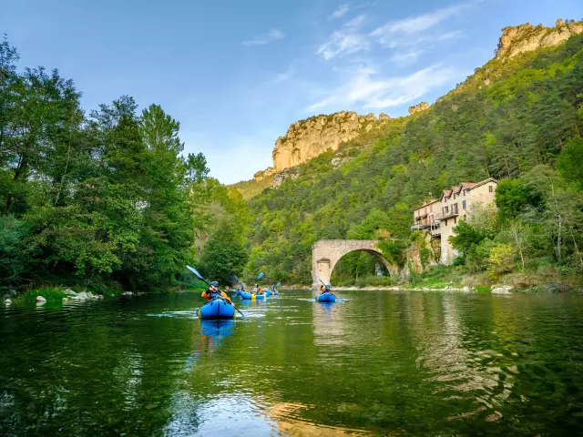 canoe le Rozier broken bridge
