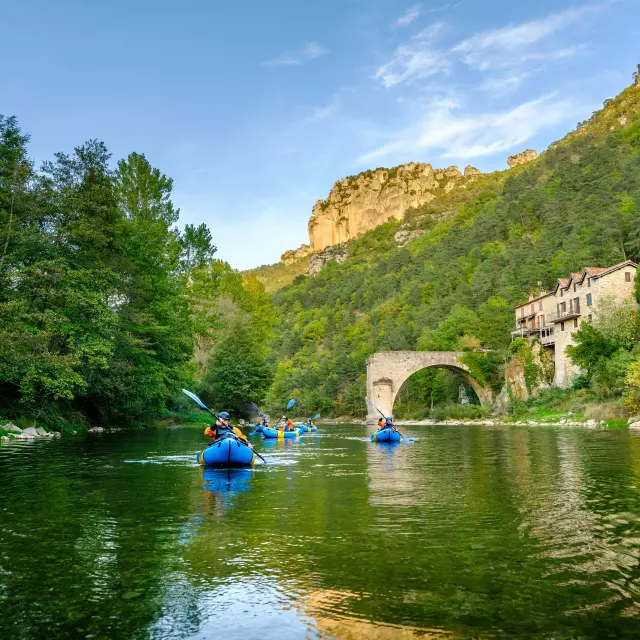 canoë le Rozier pont cassé