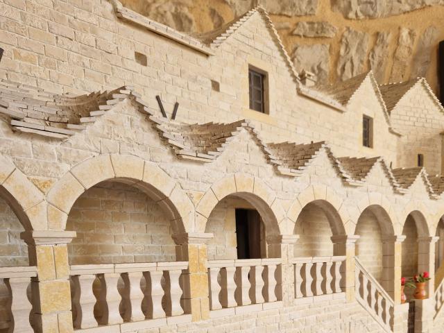 Frontage of the Aragonese house at Masssegros. by Claude Labaume