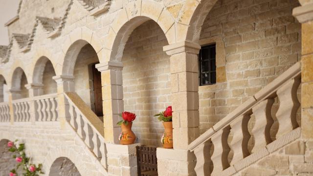 Stairs in the Aragonese house at Le Massegros. Designed by Claude Labaume