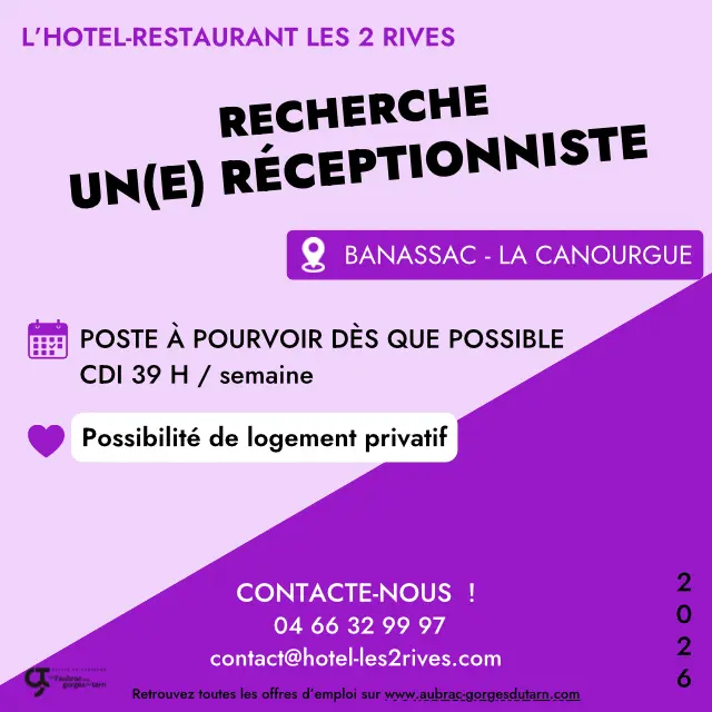 Offres D’emplois 2026 Hôtel-restaurant les 2 rives