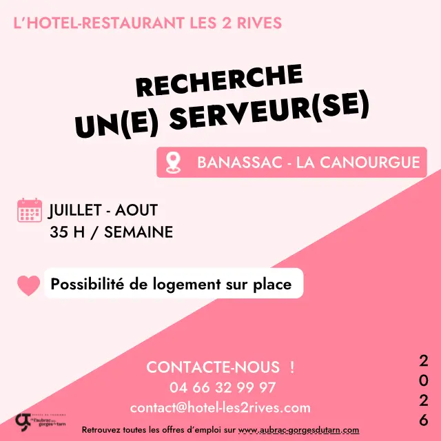Offres D’emplois 2026 Hotel-restaurant les 2 rives